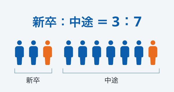 新卒:中途=7:3